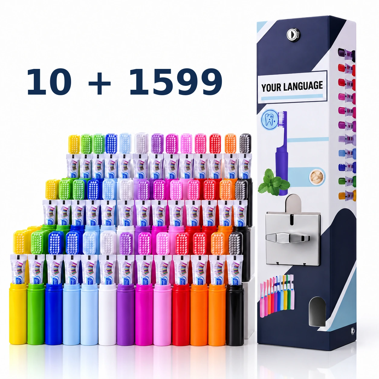 DIFRESH 10 Máquinas Vending de regalo + 1599 kits dentales