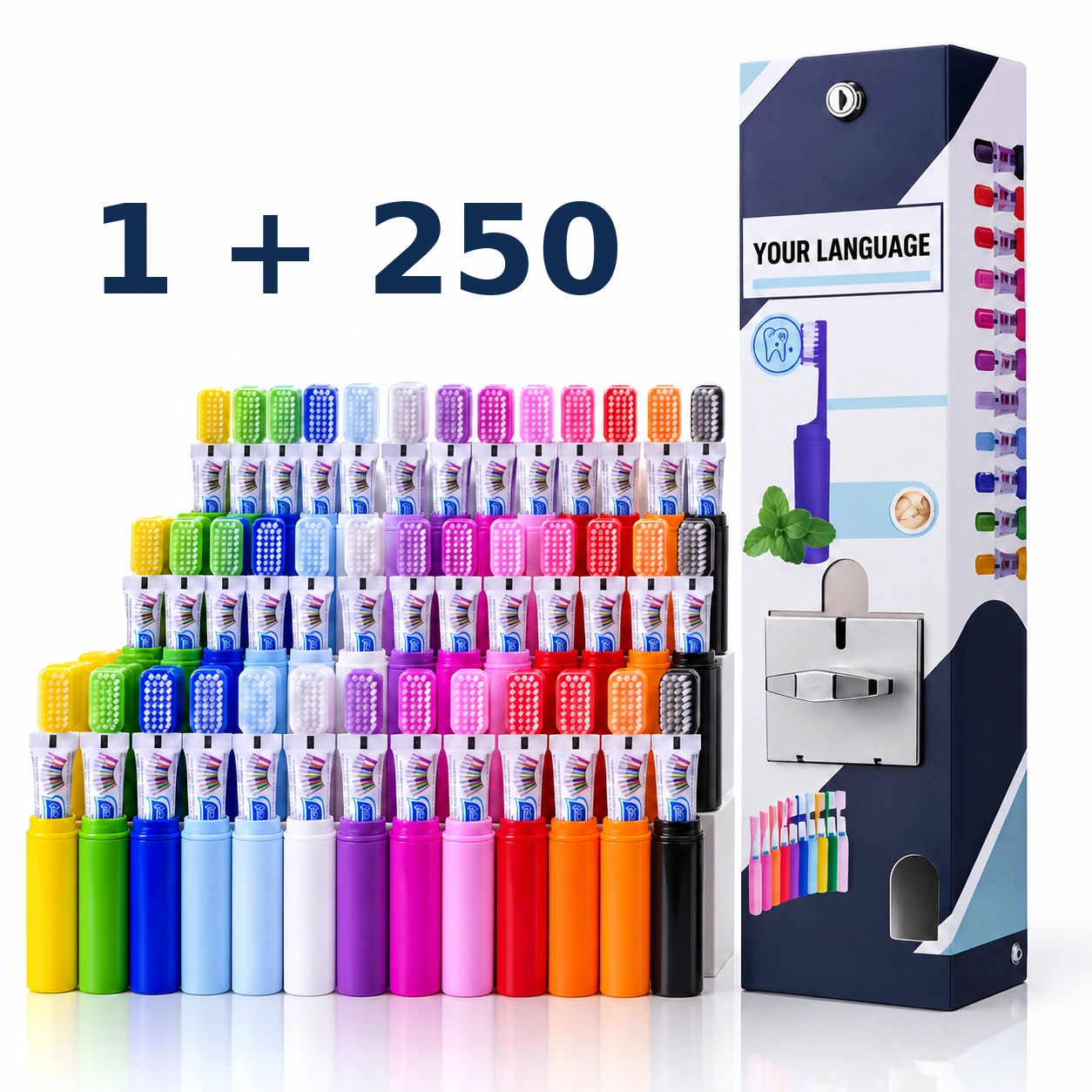 1 Máquina Vending de regalo + 250 kits dentales